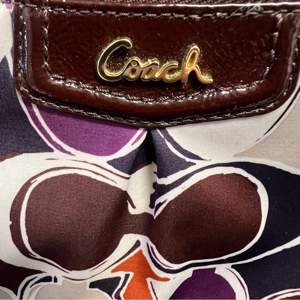 COACH 1941 ASHLEY OP ART SIGNATURE BAG IN SATIN AND LEATHER EXCELLENT CONDITION - Picture 10 of 13